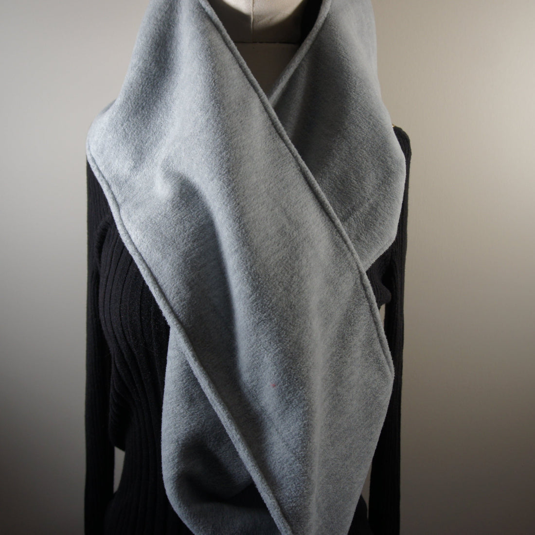 Accessories-Scarves-Hooded-Wrap-Blue-Plaid-and-Heather-Gray 