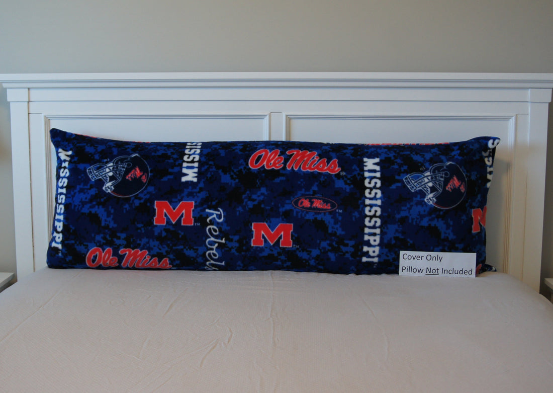 Back - Pillows - Body Pillow Cover - College - NCAA - University of Mississippi-Ole Miss - Rebels