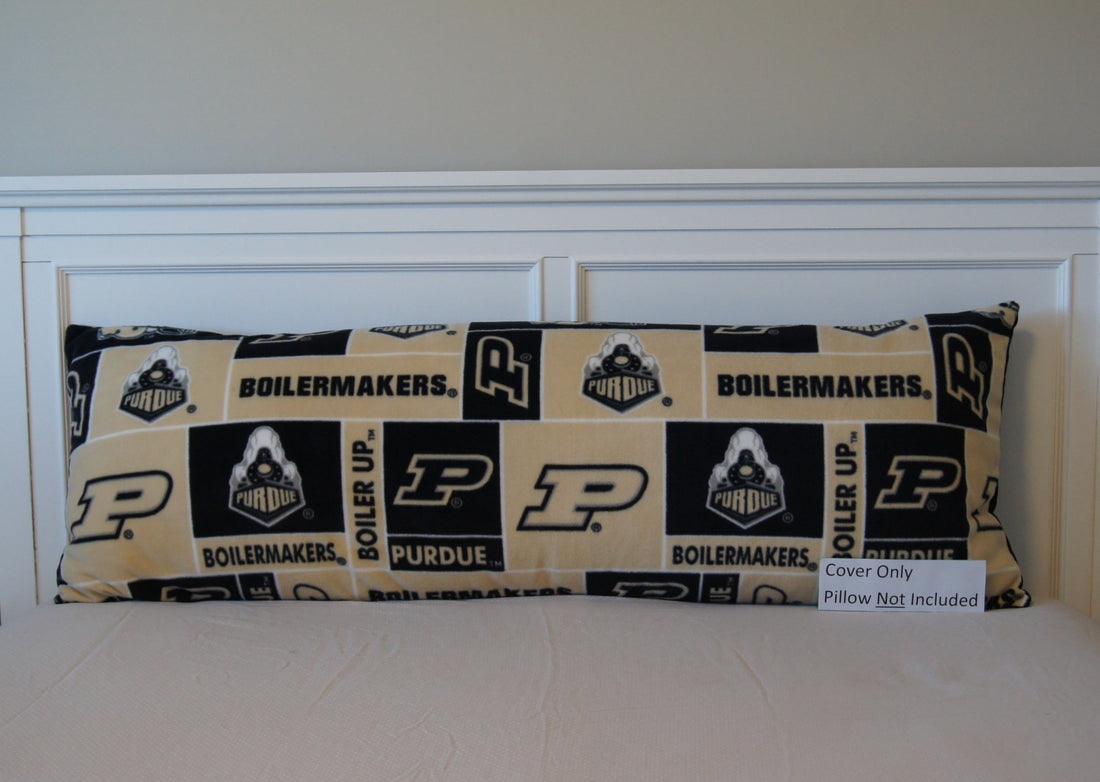 Front - Pillows - Body Pillow Cover - College - NCAA - Purdue University-P - Boilermakers