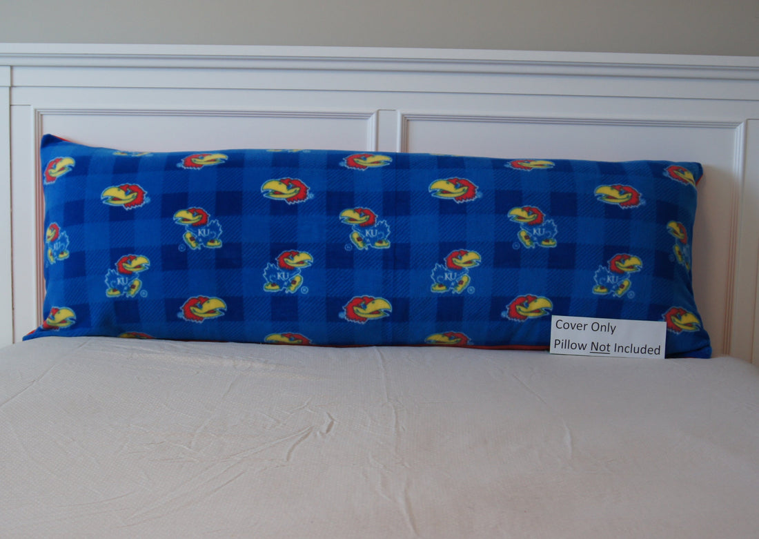 Front - Pillows - Body Pillow Cover - College - NCAA - University of Kansas-KU - Jayhawks