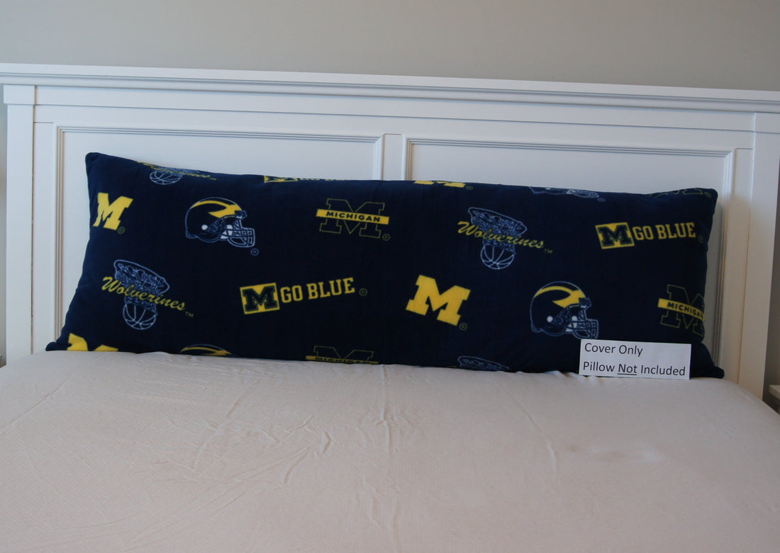 Front - Pillows - Body Pillow Cover - College - NCAA - University of Michigan-U-M - Wolverines