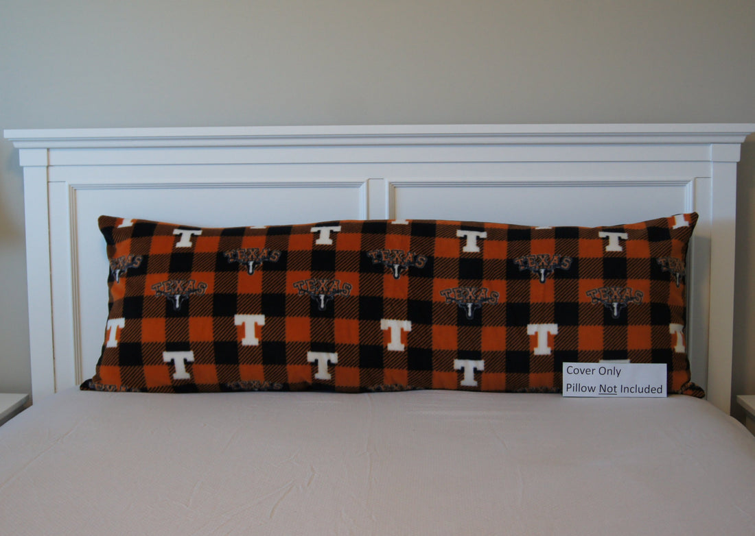 Front - Pillows - Body Pillow Cover - College - NCAA - University of Texas-UT - Longhorns