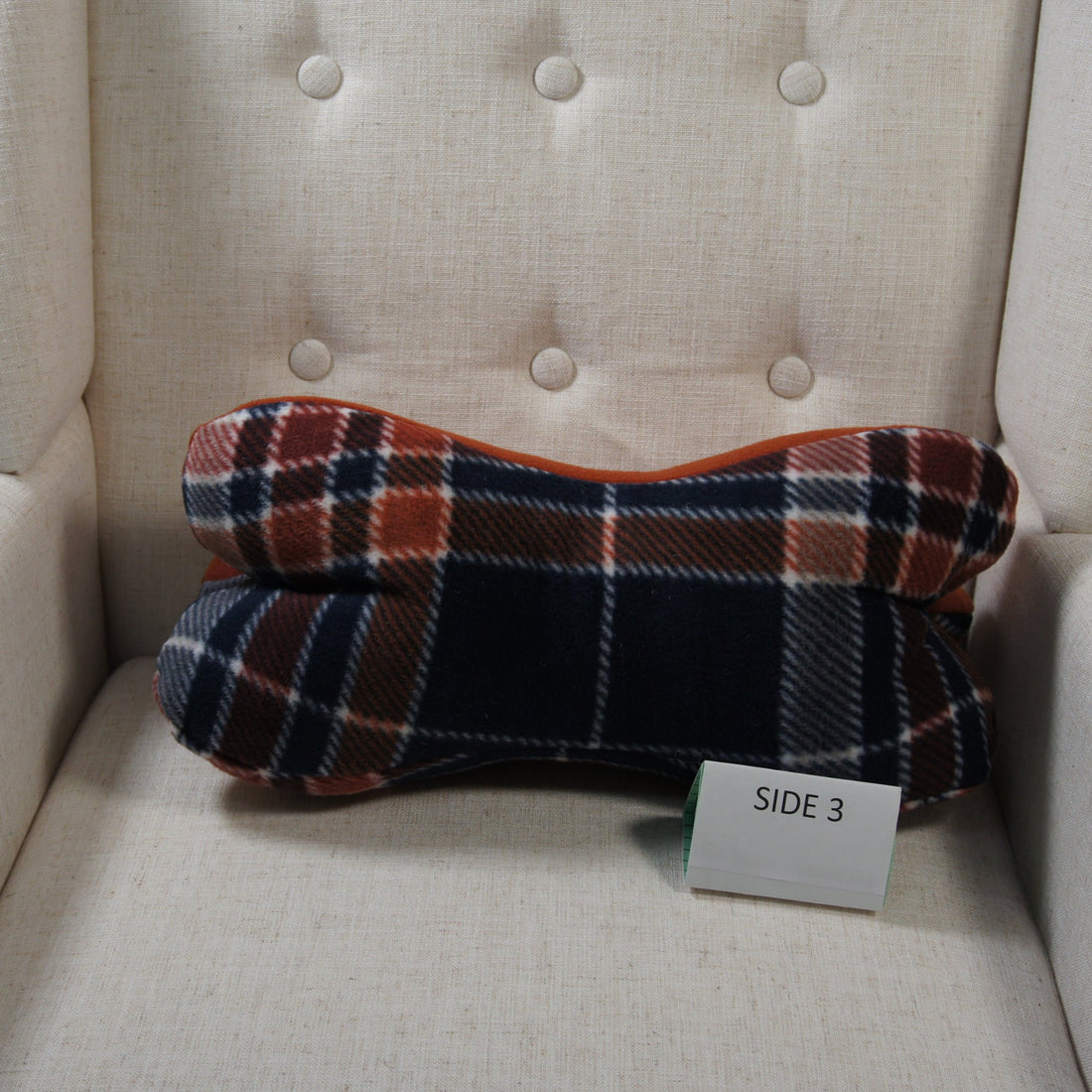 Pillows-Dinosaur-Bone-Accent-Rust and Navy Plaid-3