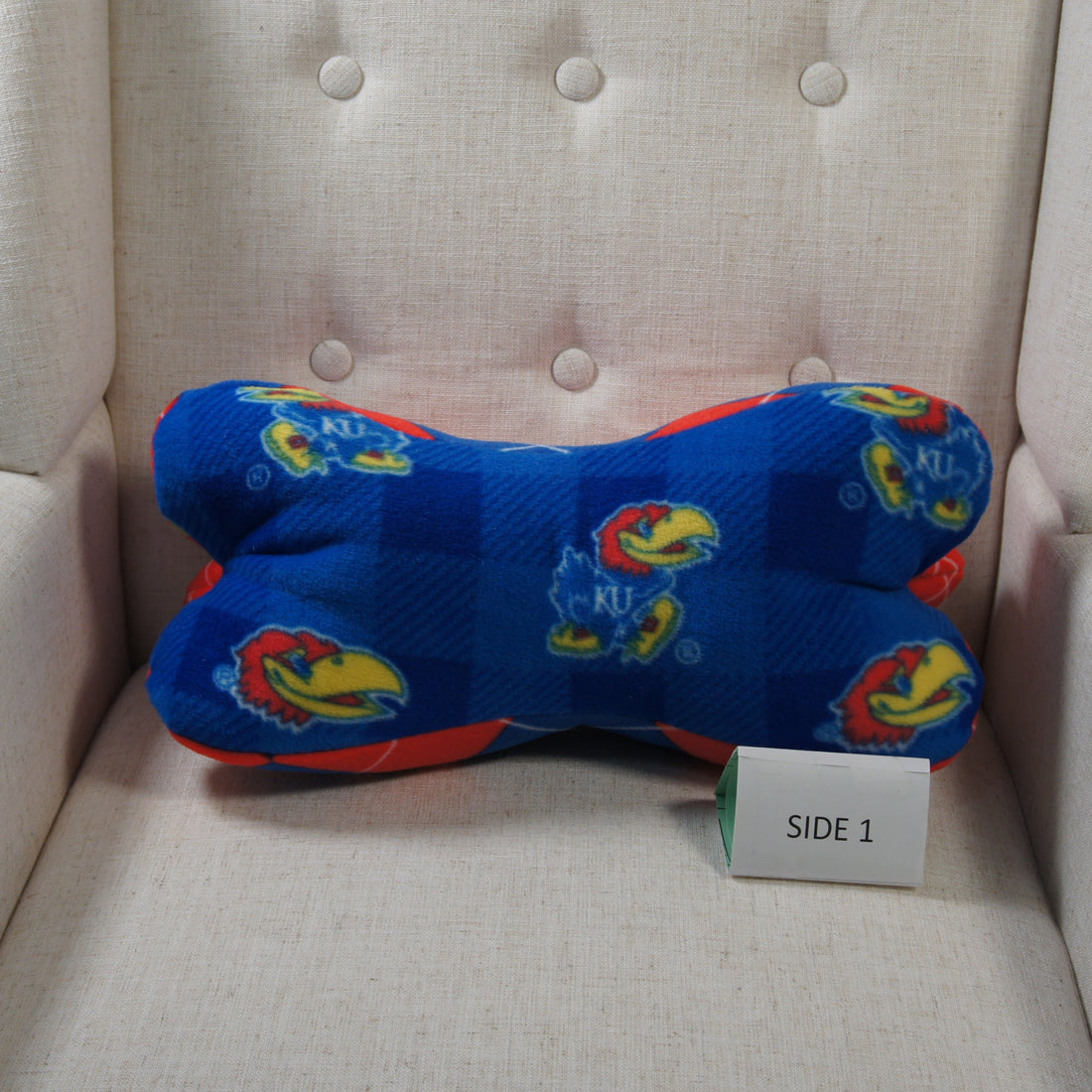 Pillows-Dinosaur-Bone-College-NCAA-University-of-Kansas-KU-Jayhawks-Argyle