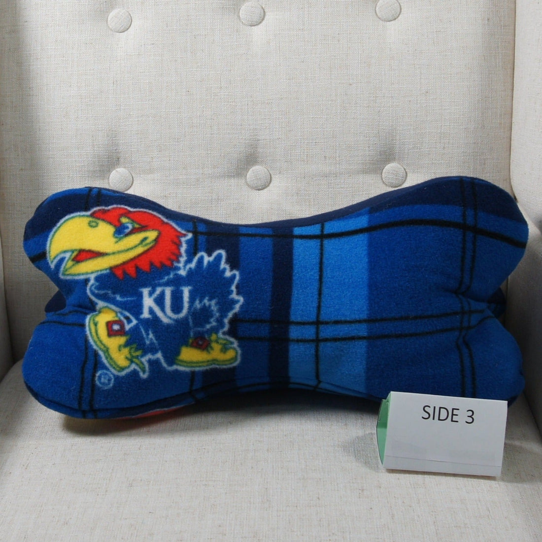 Pillows - Dinosaur Bone - College - NCAA - University of Kansas-KU - Jayhawks - Plaid