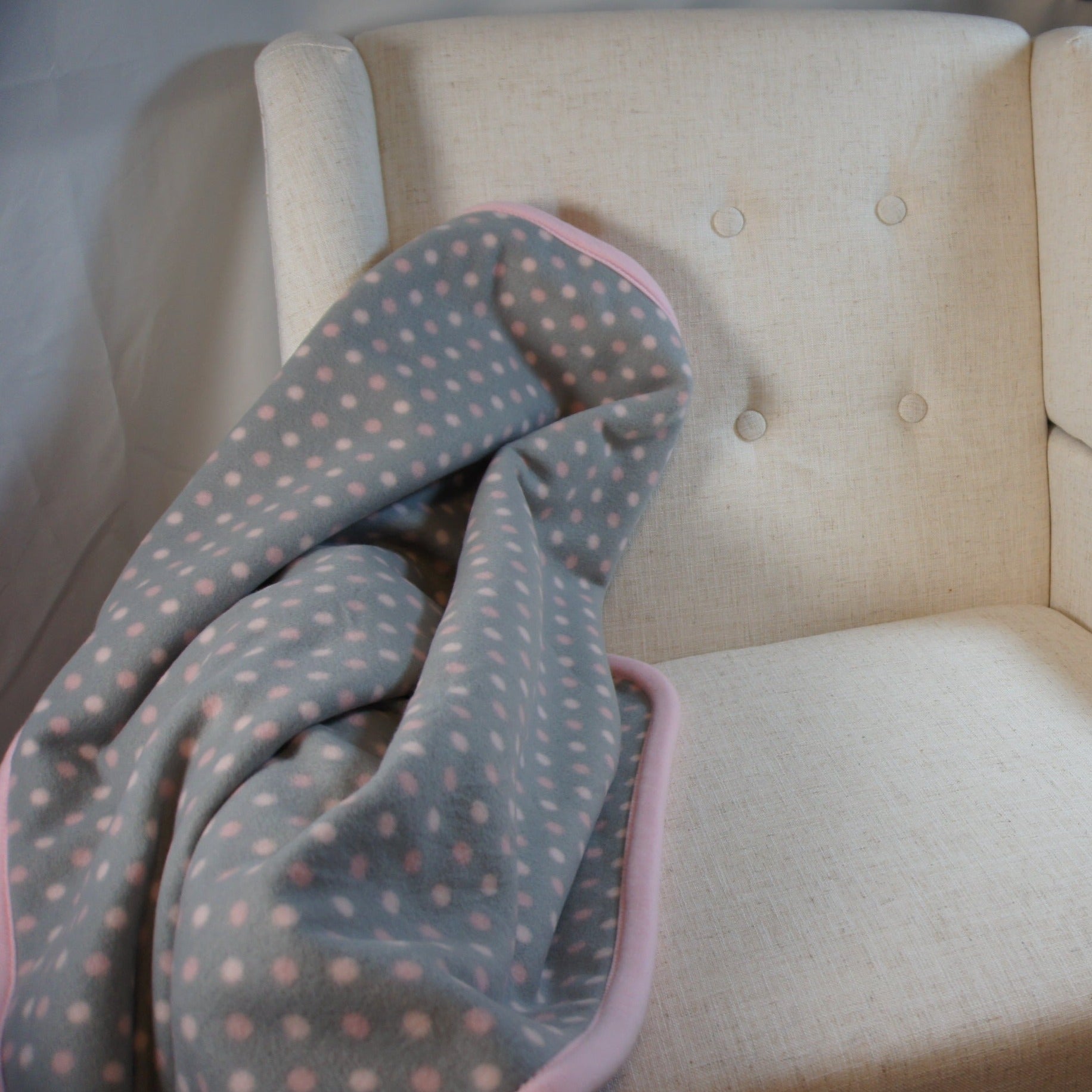 Pink polka dot online baby blanket