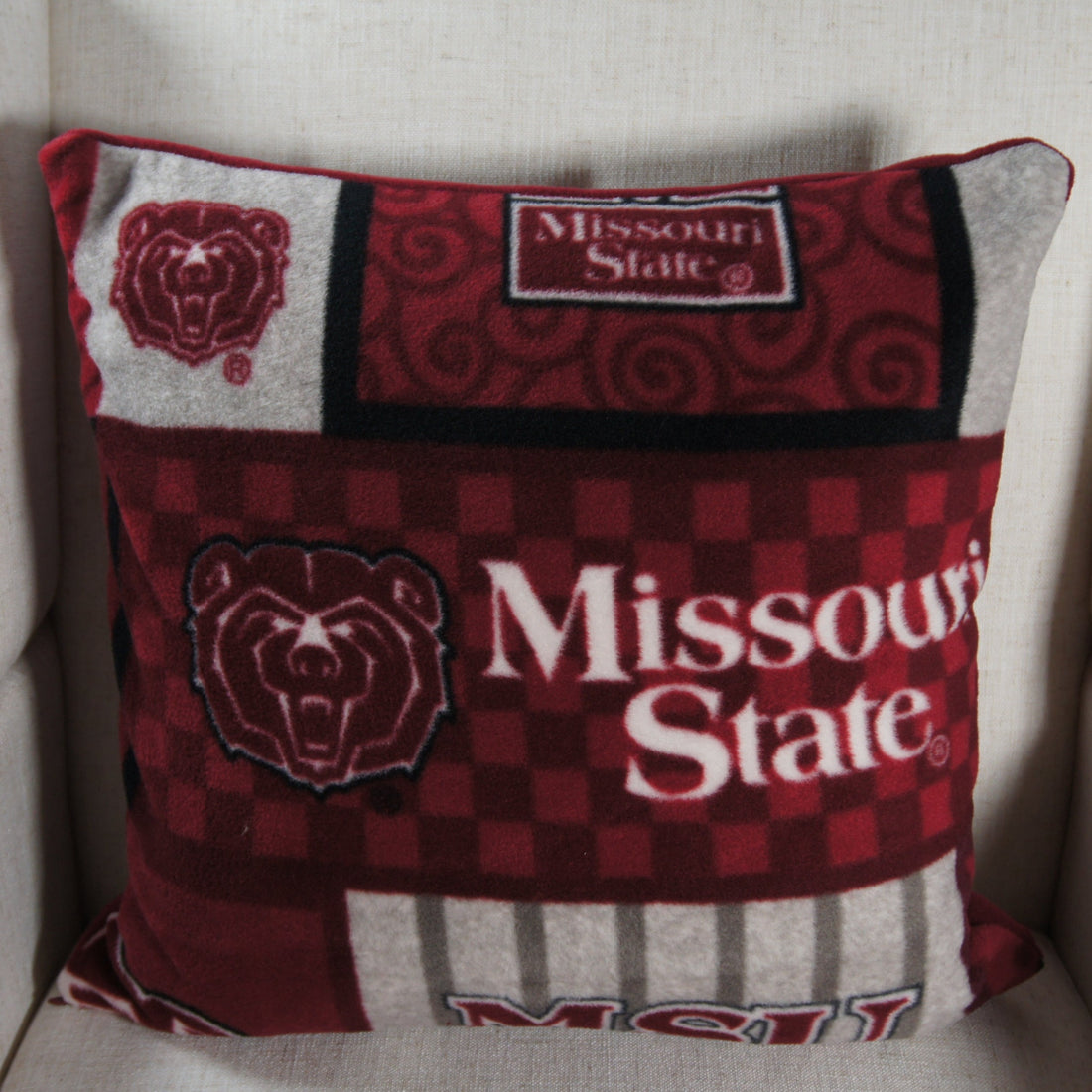 Pillows - College - NCAA - Missouri State University-MSU - Bears - Block - 18 inch