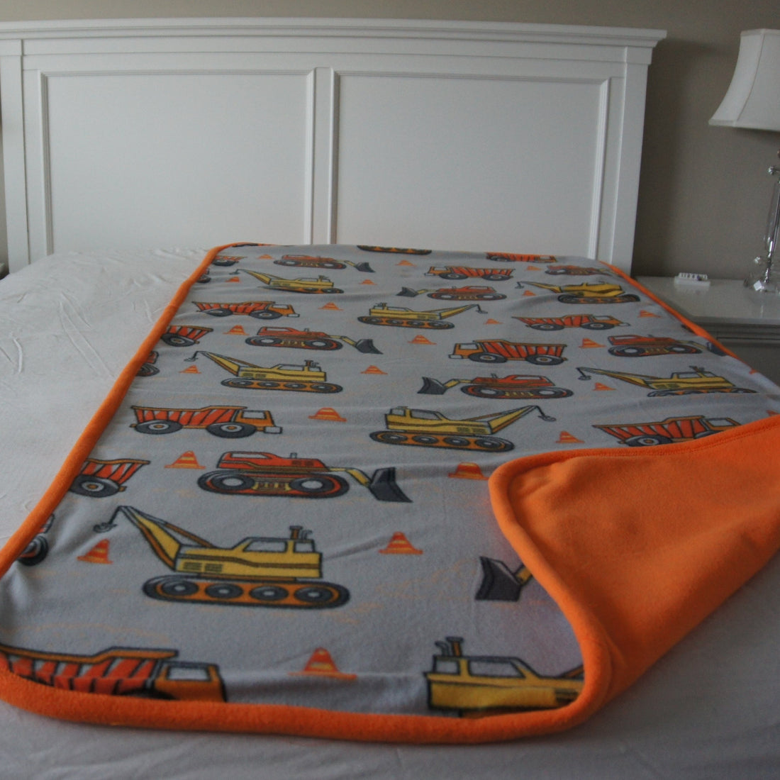 Throws - Bed Topper - Twin - Accent - Construction Vehicles